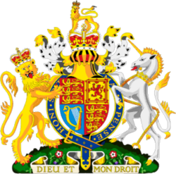 The Royal Coat of Arms of the United Kingdom.